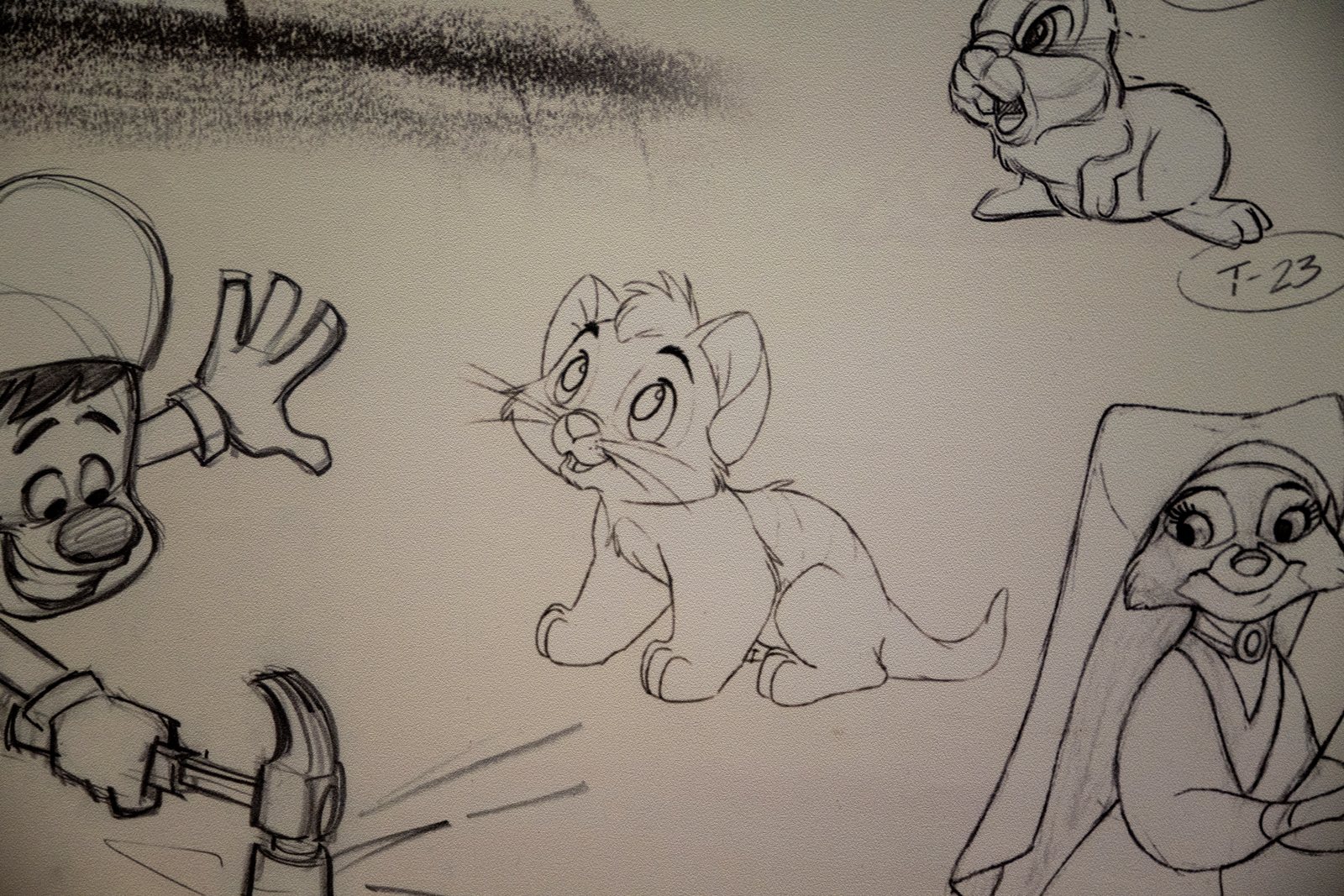 A character sketch displayed at The Magic of Disney Animation