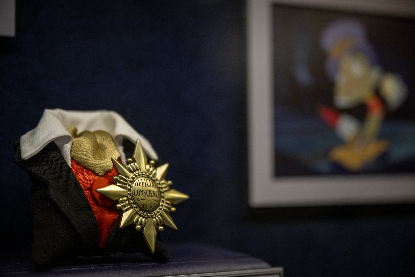 Jiminy Cricket’s suit and star pin in the treasures display