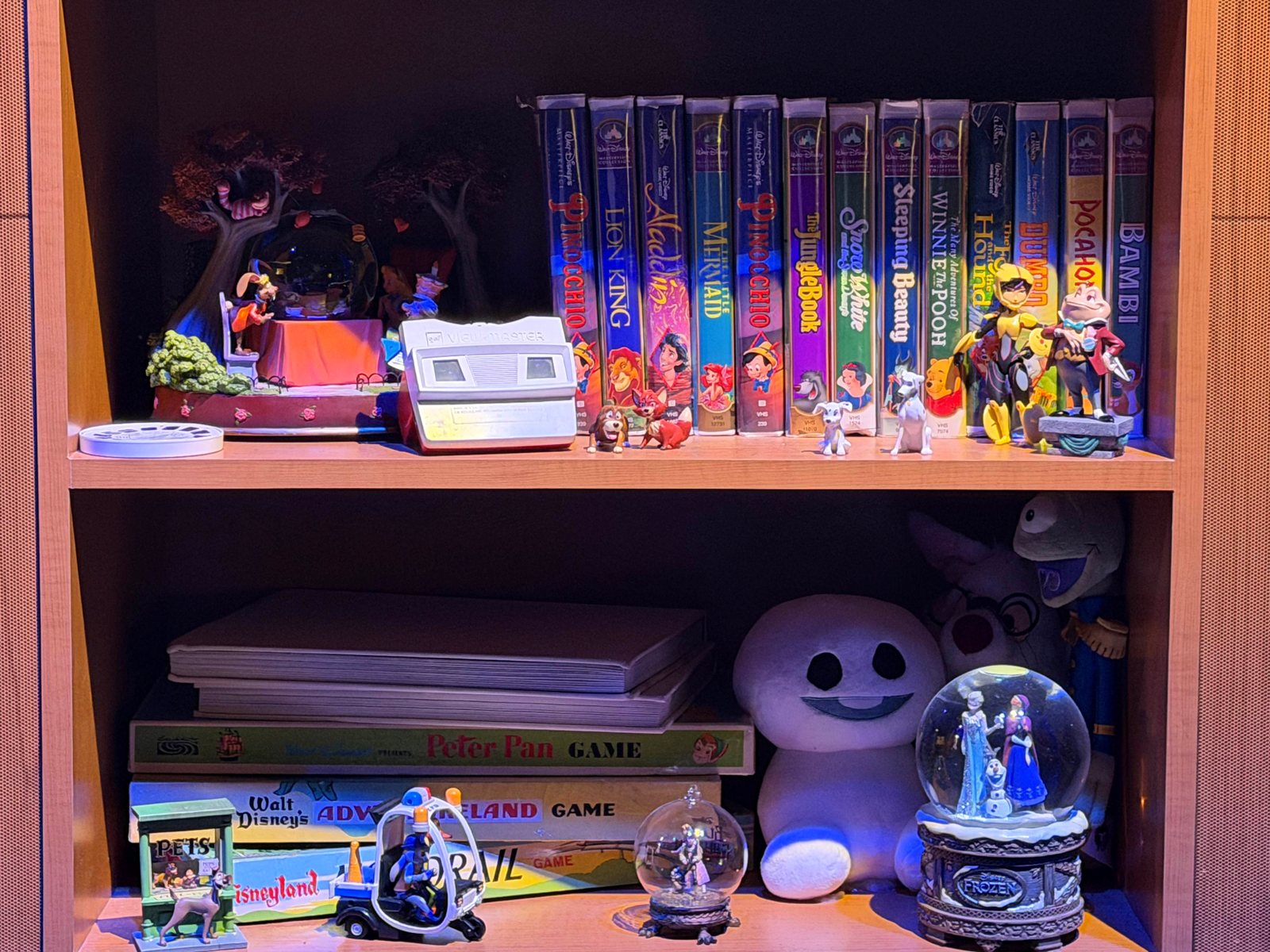 Animation keepsakes displayed in a shelf
