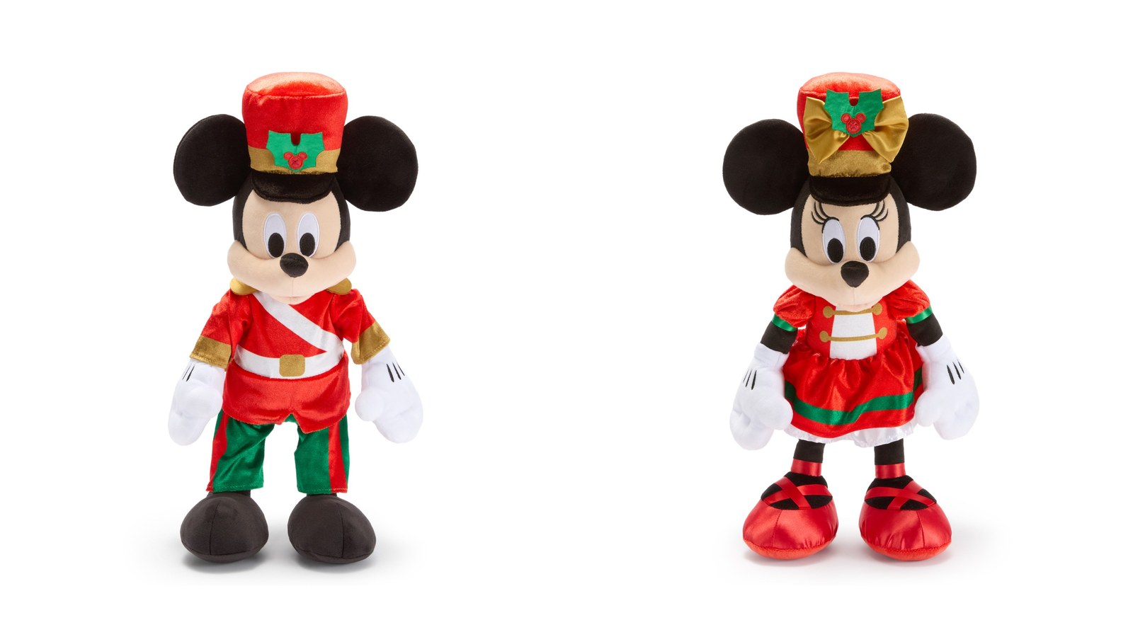 Mickey Mouse and Minnie Mouse Nutcracker Holiday 2026 plush dolls
