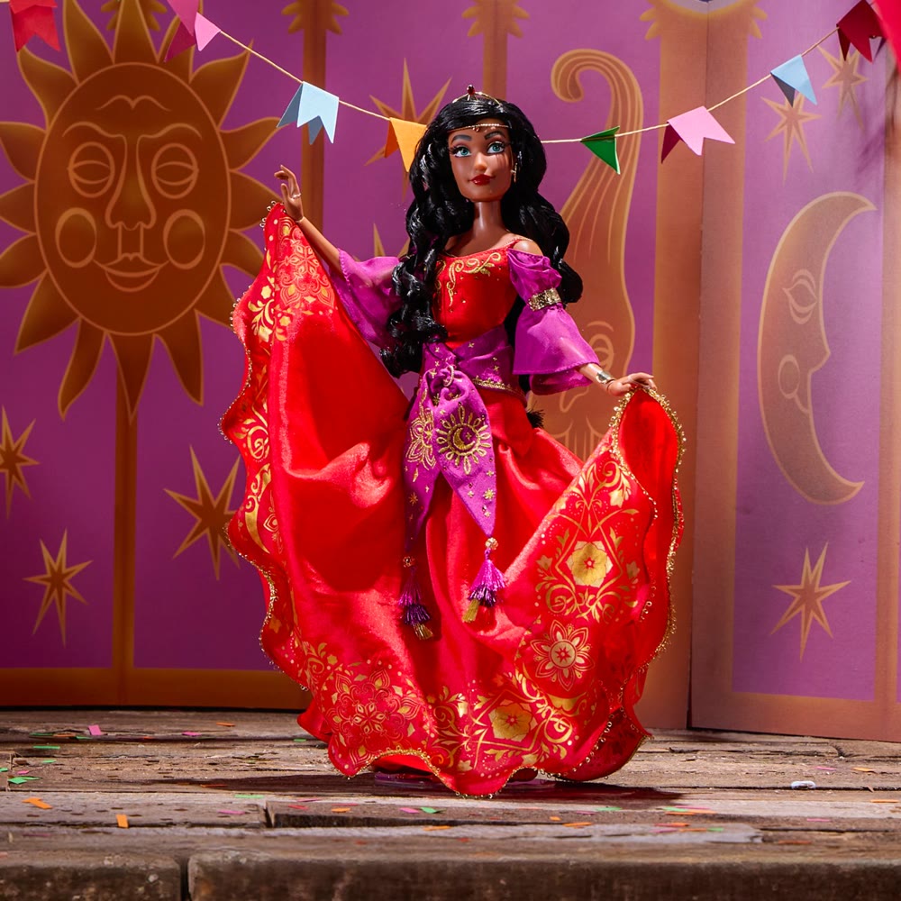 Full view of Esmeralda doll and her Feast of Fools costume