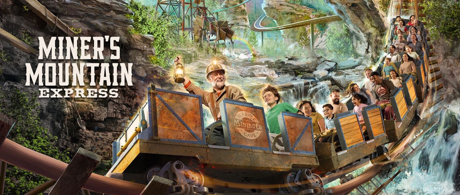 Official concept art for Miner’s Mountain Express at Silver Dollar City