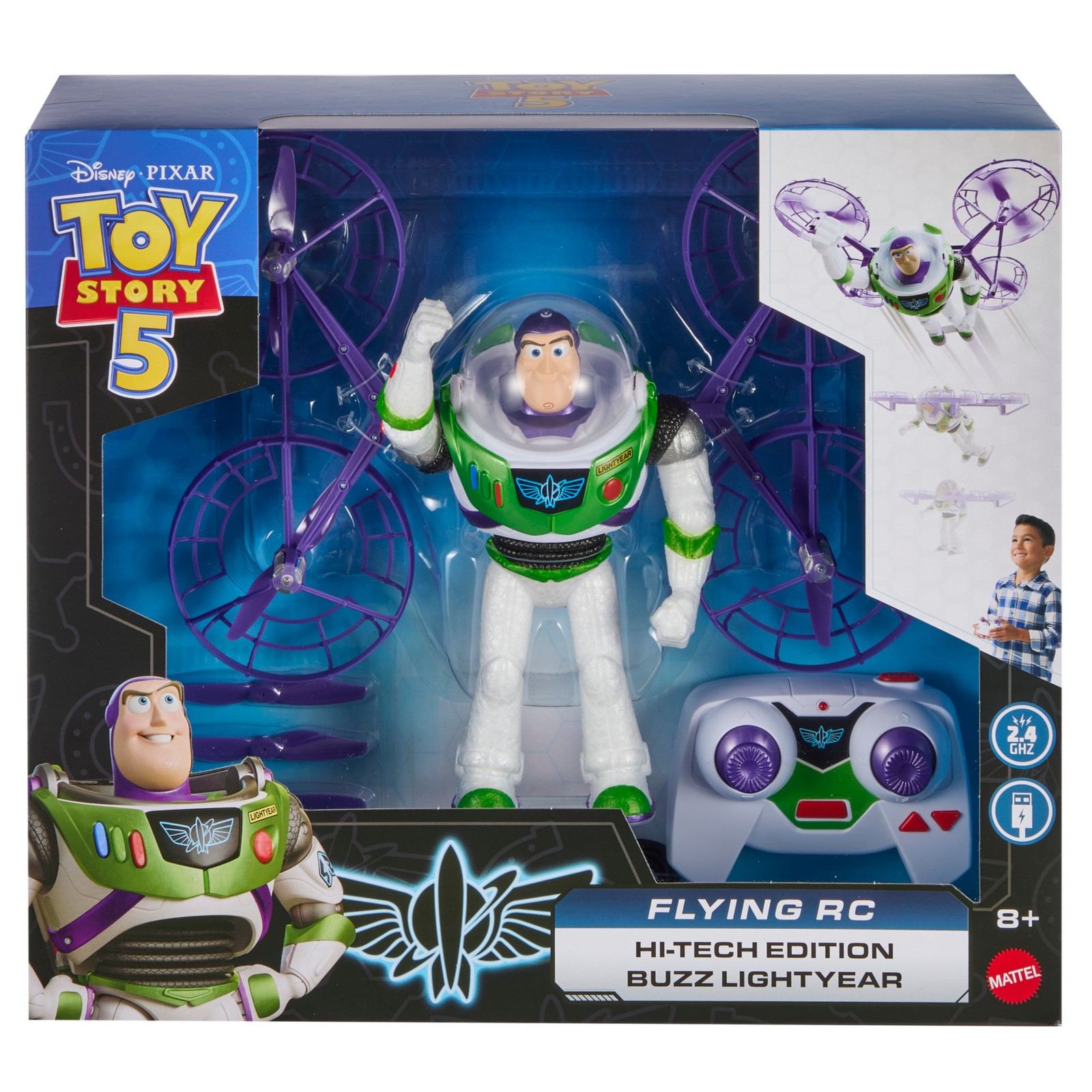 Toy Story 5 Flying Buzz Lightyear figure in its retail box