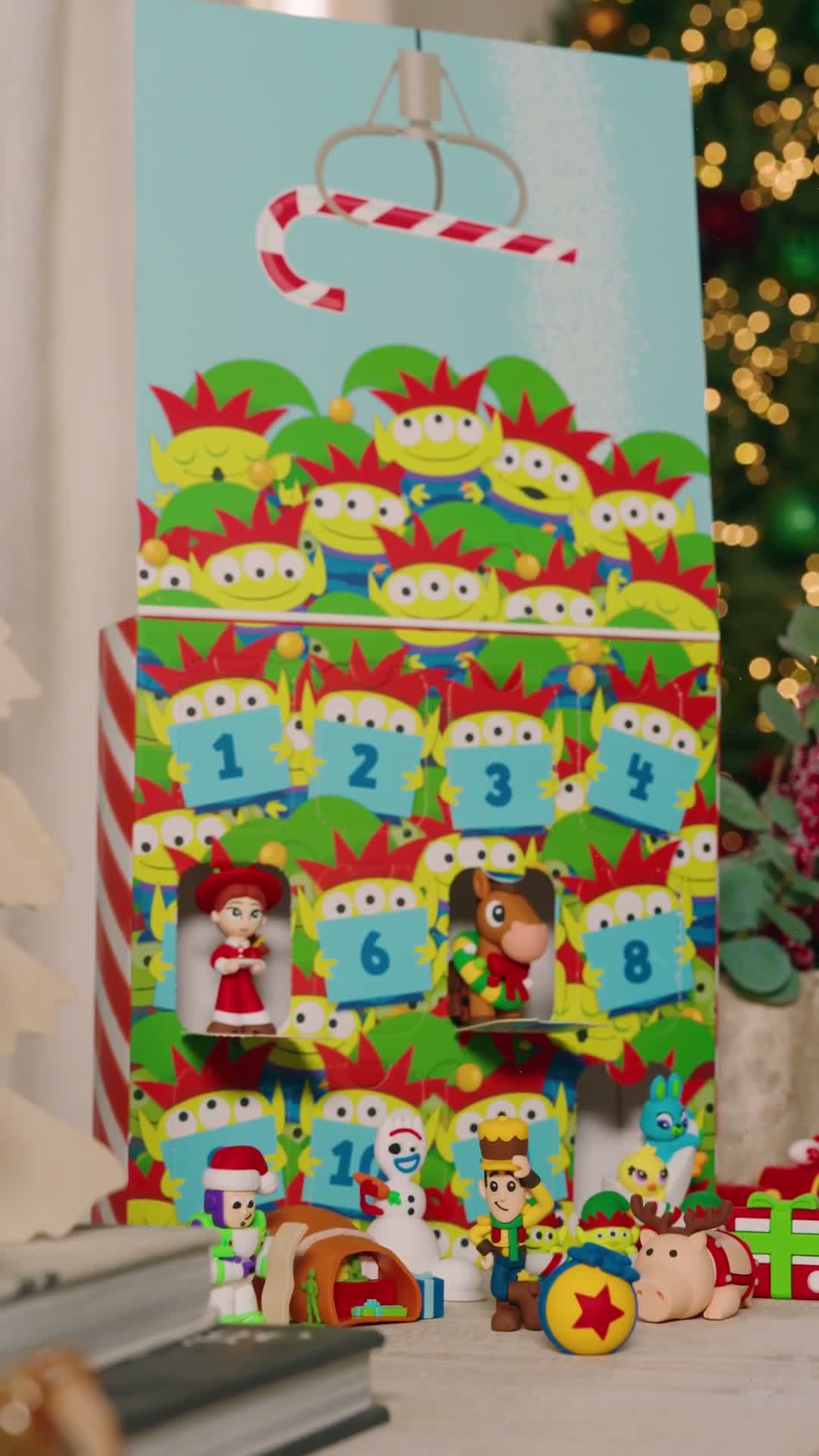 Toy Story 12-Day Countdown Calendar displayed with holiday character pieces