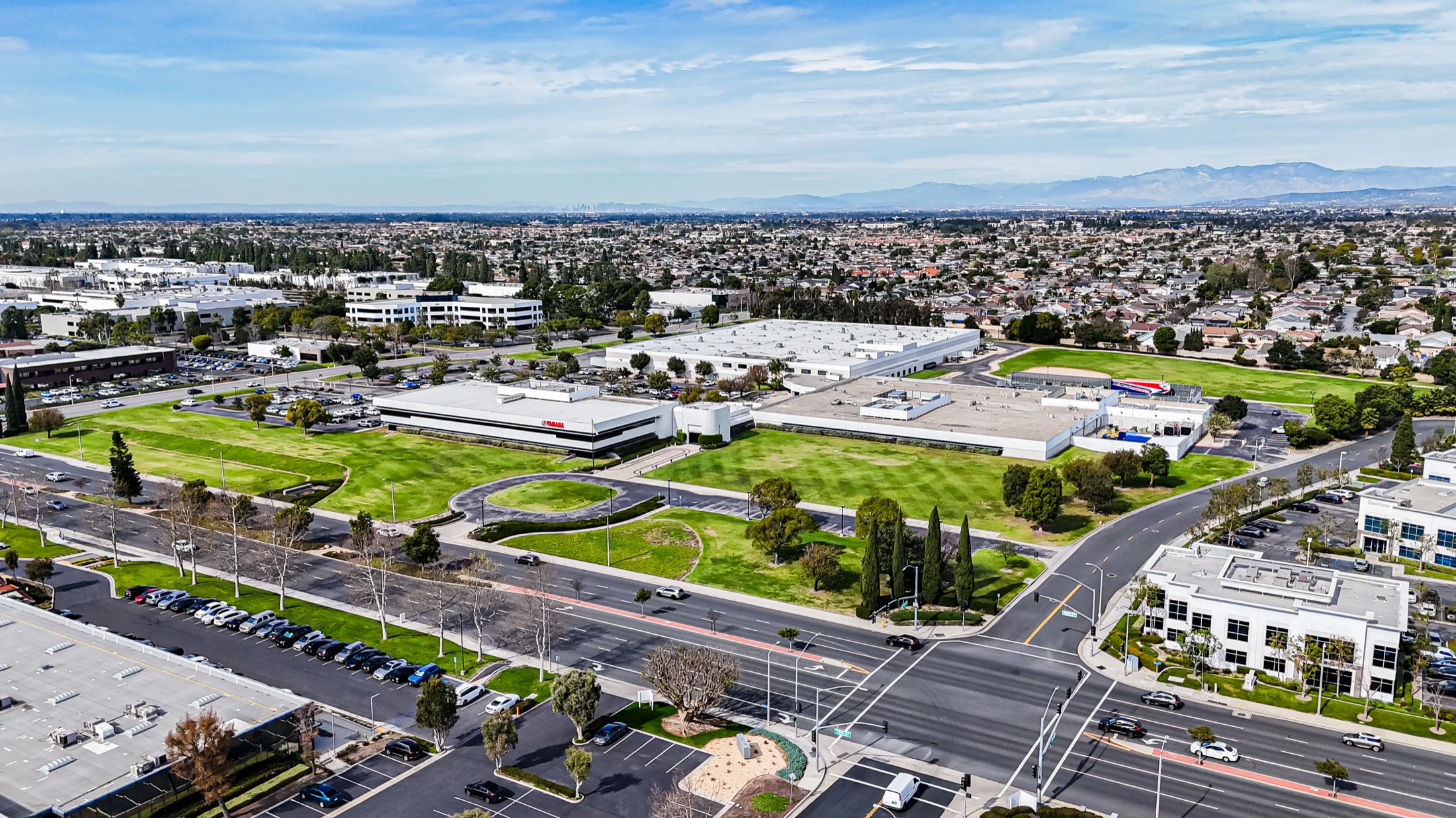 Aerial view of Yamaha’s former campus in Cypress, California