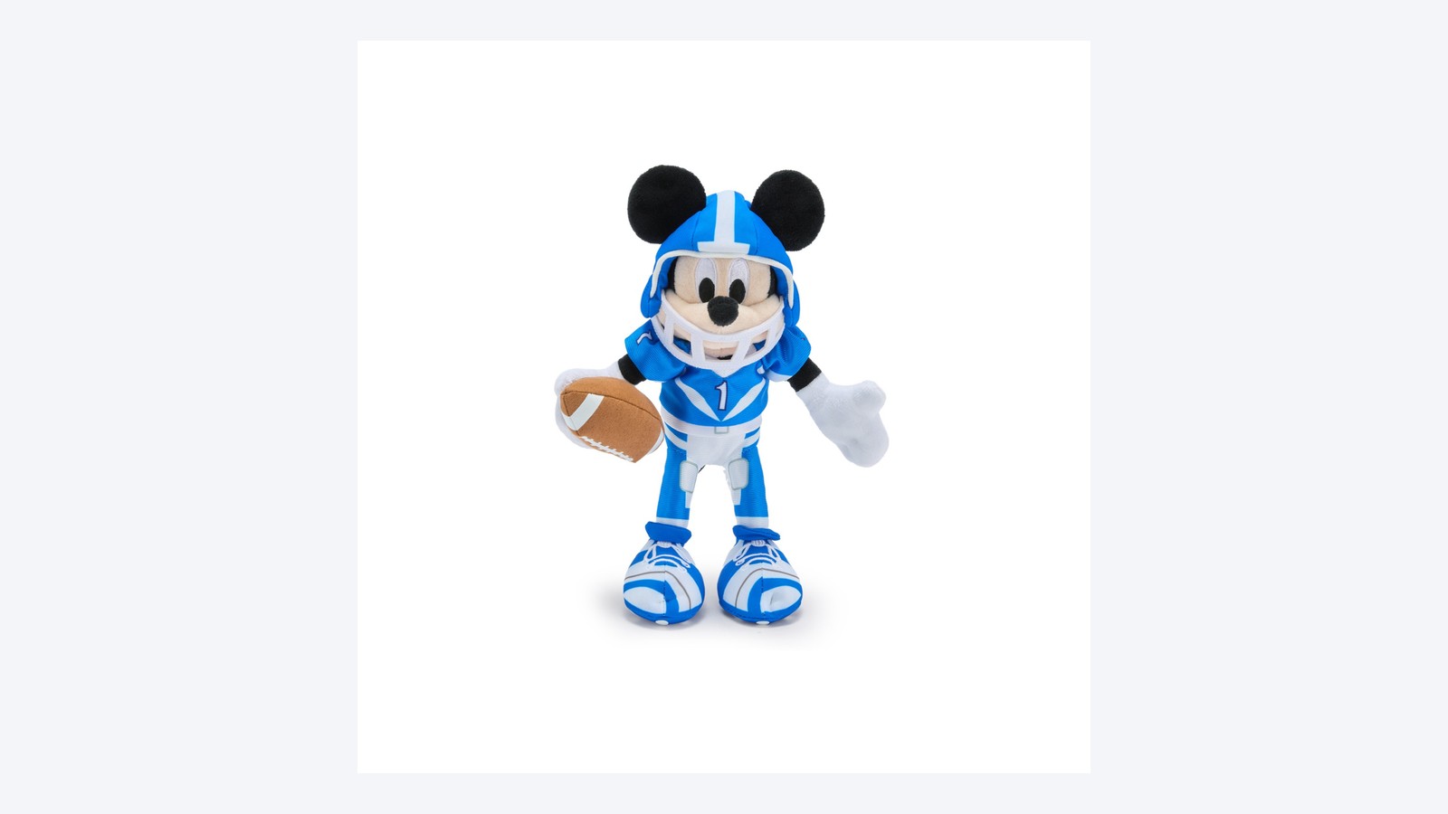 Mickey Mouse football mini bean bag plush in a colorful uniform