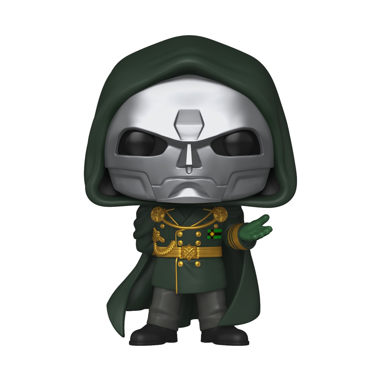 Funko Concept Series Lord Doom figure in a green uniform and silver mask