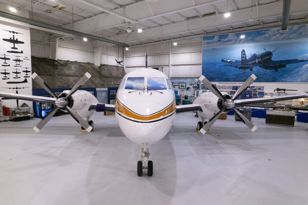 Walt Disney’s restored Gulfstream I displayed inside the Palm Springs Air Museum