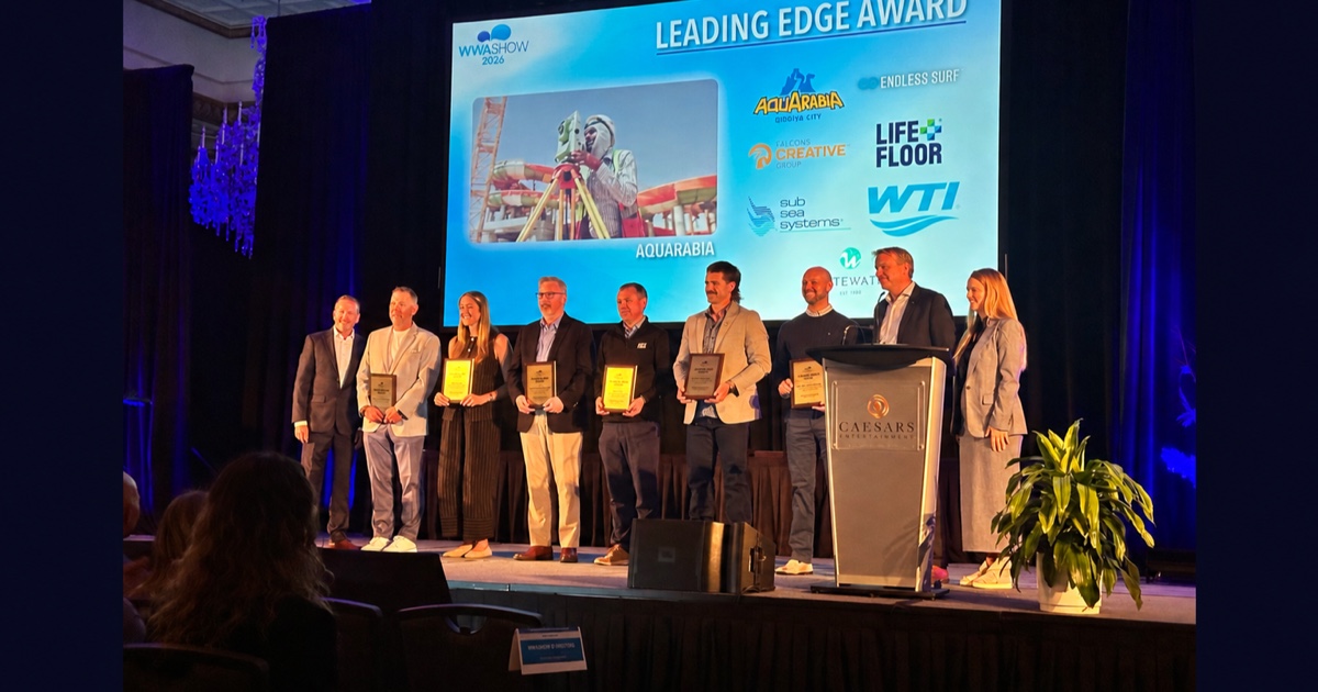 WhiteWater representatives and project partners receive a 2026 WWA Leading Edge Award for Aquarabia Qiddiya City