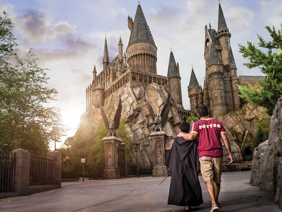 Hogwarts Castle above Harry Potter and the Forbidden Journey at Islands of Adventure