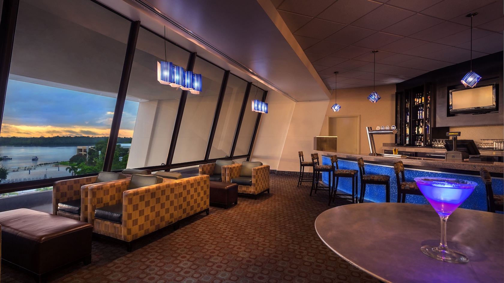 Outer Rim lounge overlooking Bay Lake at Disney’s Contemporary Resort