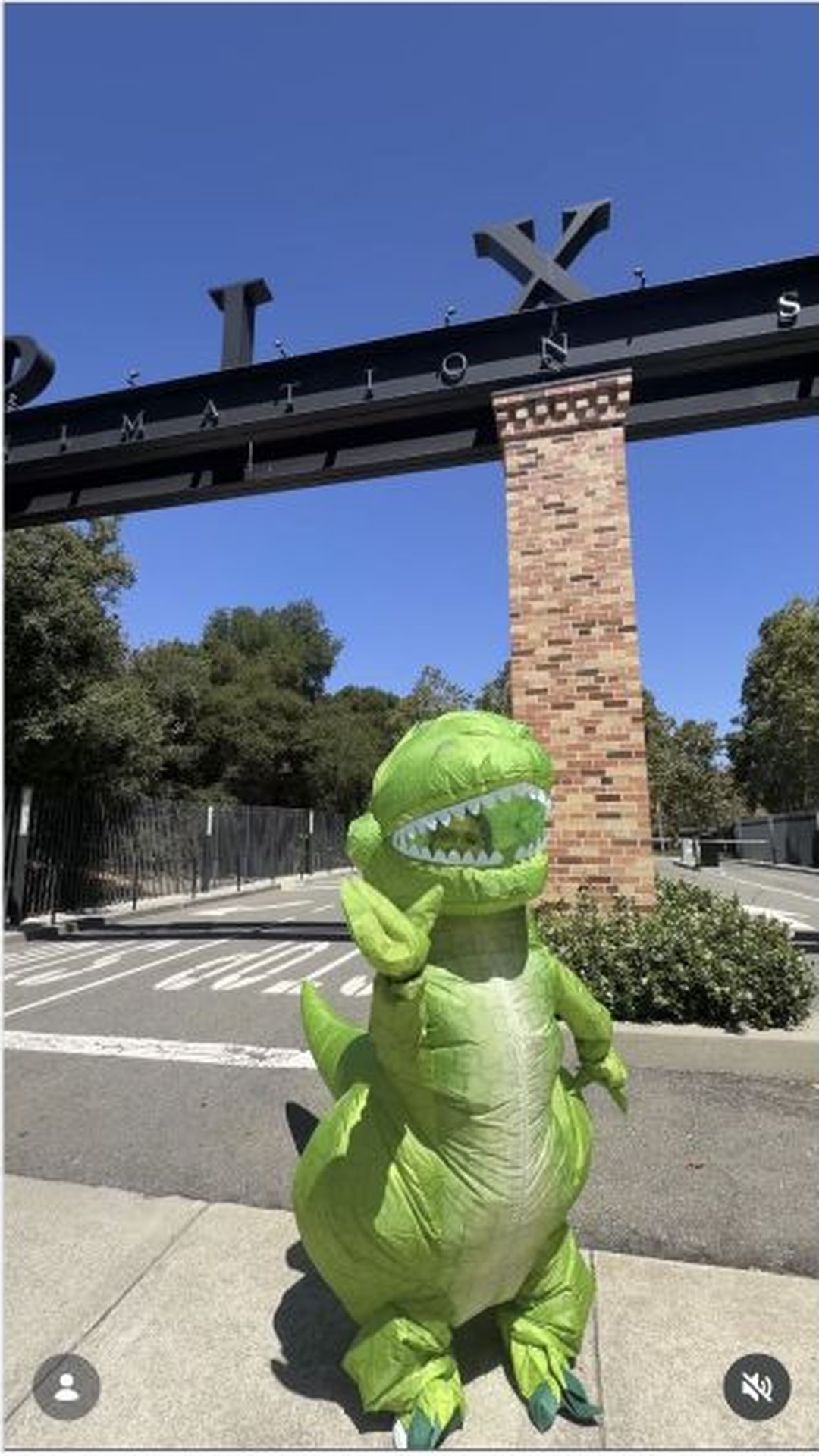 Rex stands outside Pixar Animation Studios in Pixar’s phone-camera reel