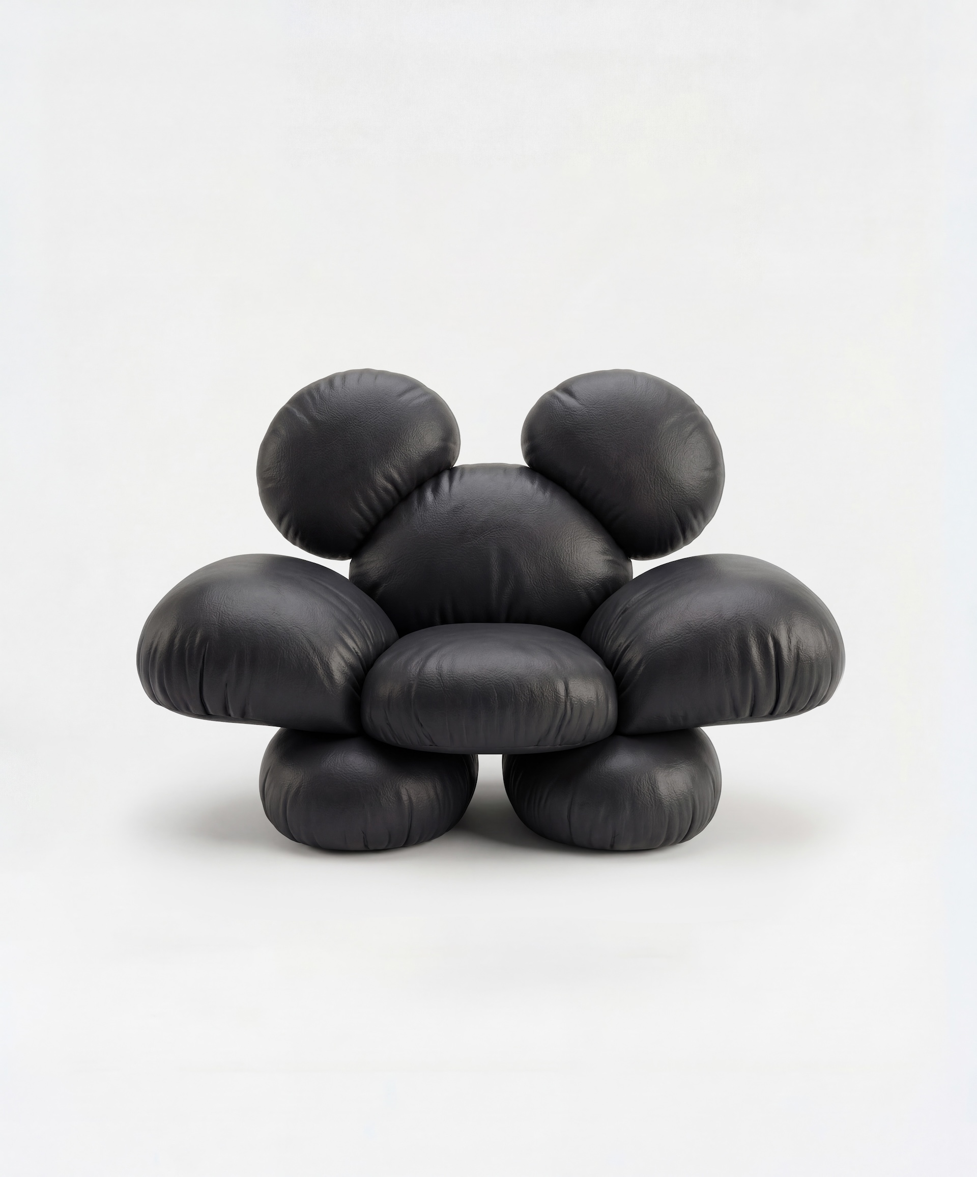 Black leather Gustaf Westman Mickey Mouse sofa
