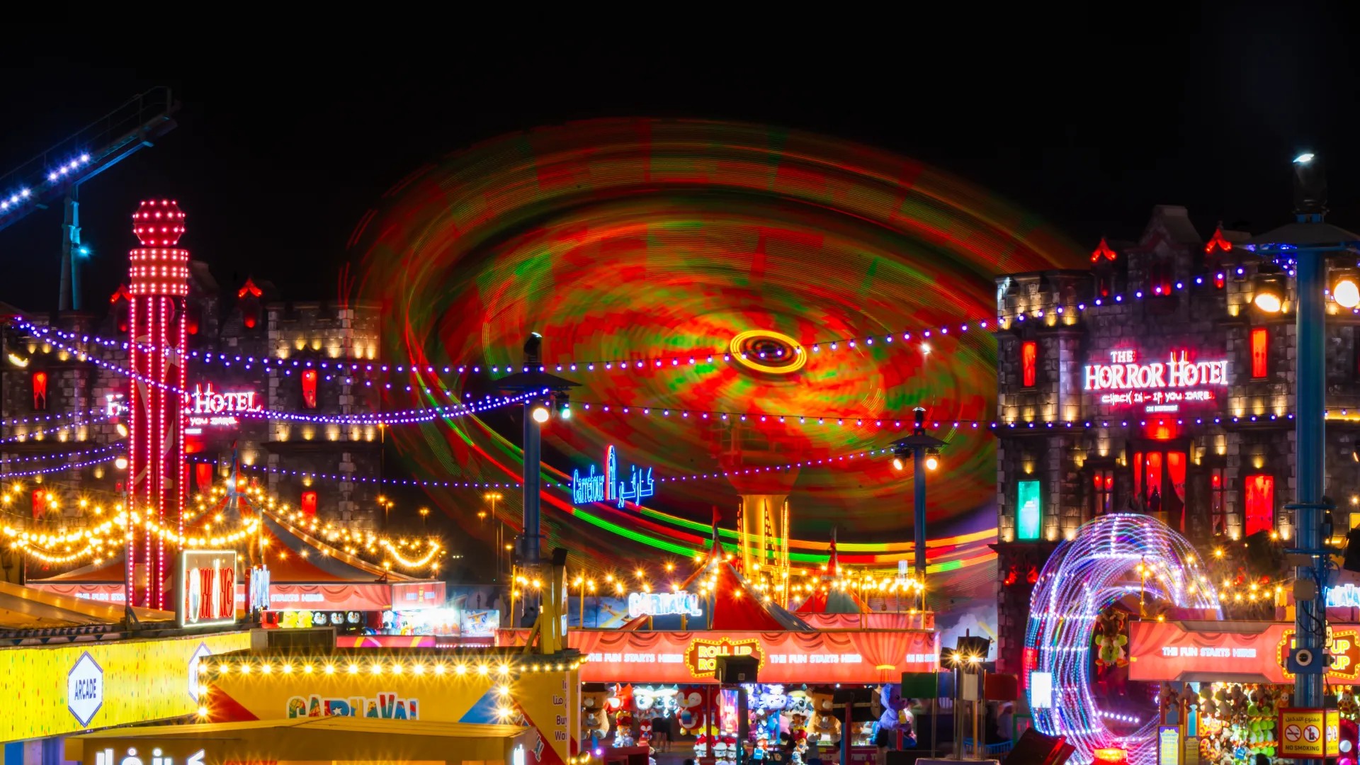 Carnaval rides and attractions at Global Village in Dubai