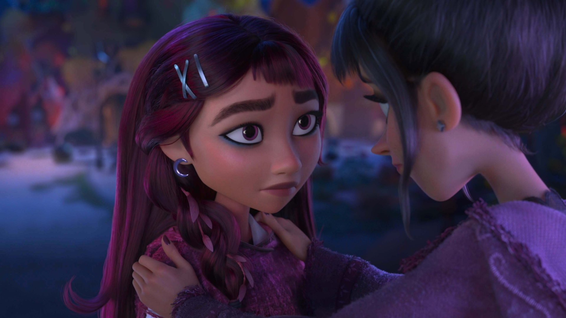 Billie Doe looks at her mother Alice in Disney’s Hexed