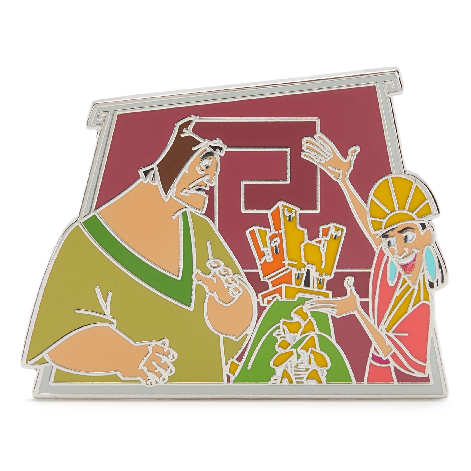 Kuzco and Pacha on a colorful Disney Store enamel pin