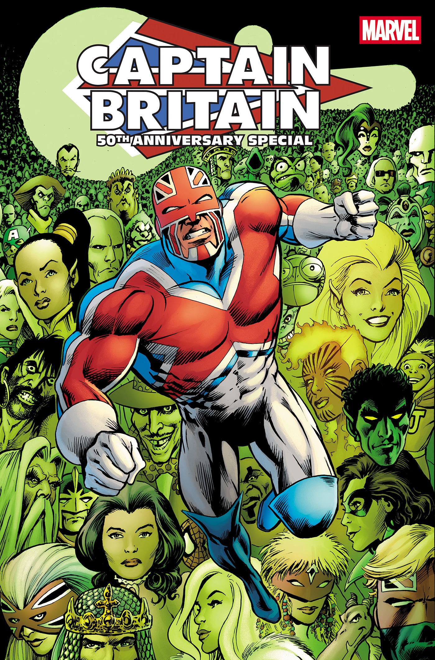 Captain Britain 50th Anniversary Special #1 cover featuring Brian Braddock