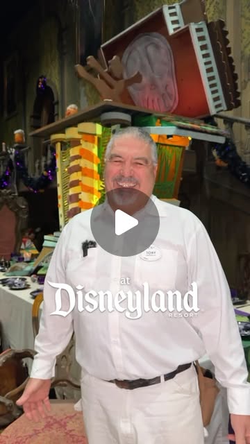 Haunted Mansion Holiday gingerbread house and carpenter in the official Imagineering video
