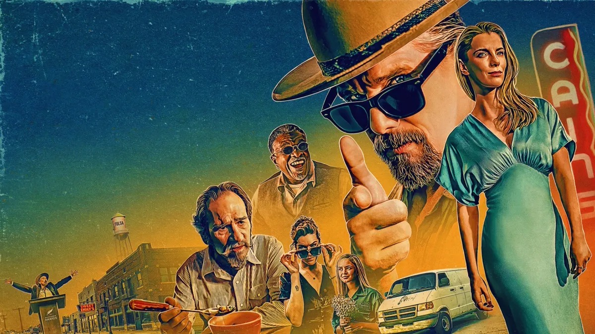 Ethan Hawke, Tommy Lee Jones and Betty Gilpin in The Lowdown Season 2 key art