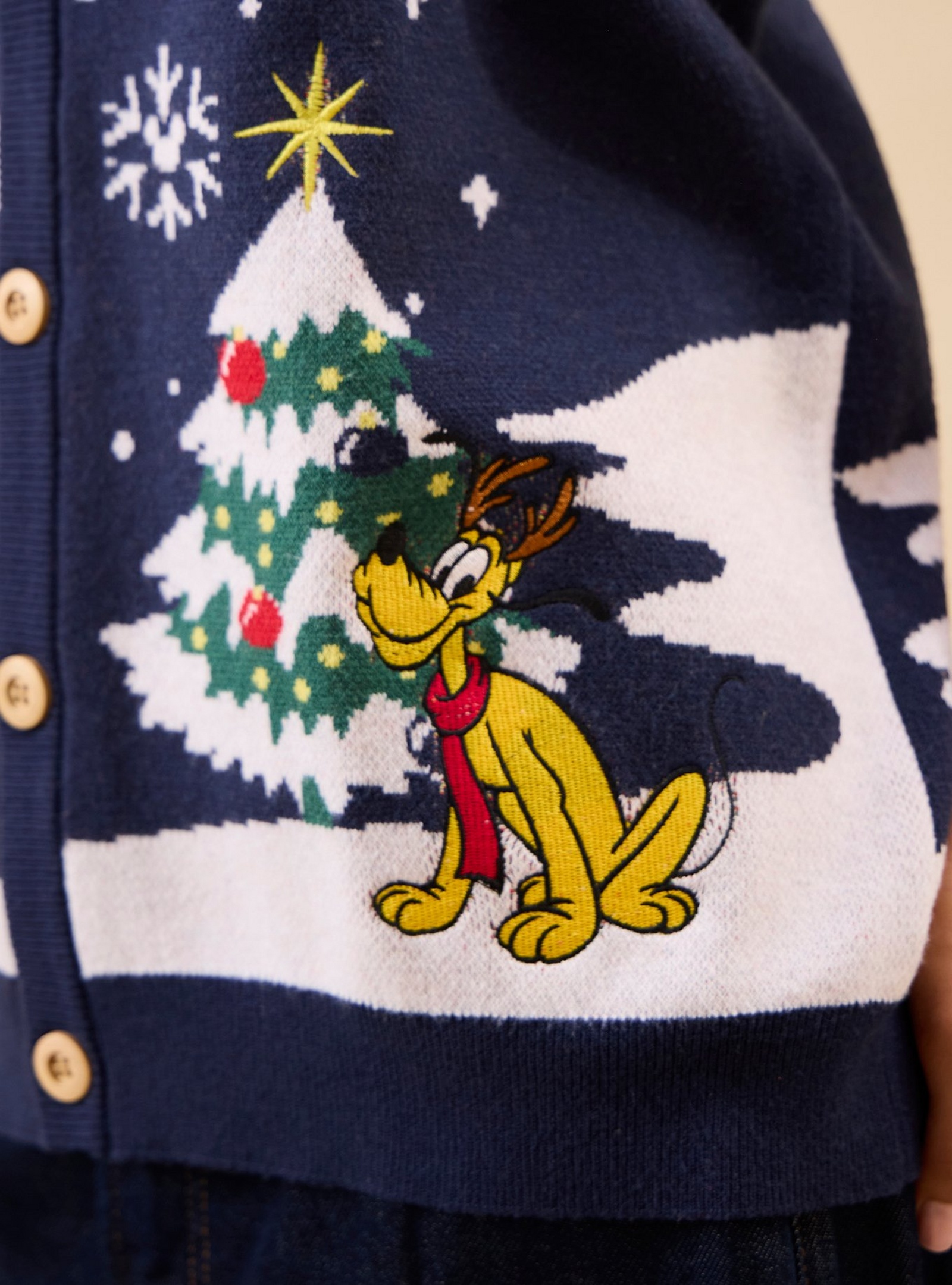 Mickey and Friends holiday scene sweater vest view 4