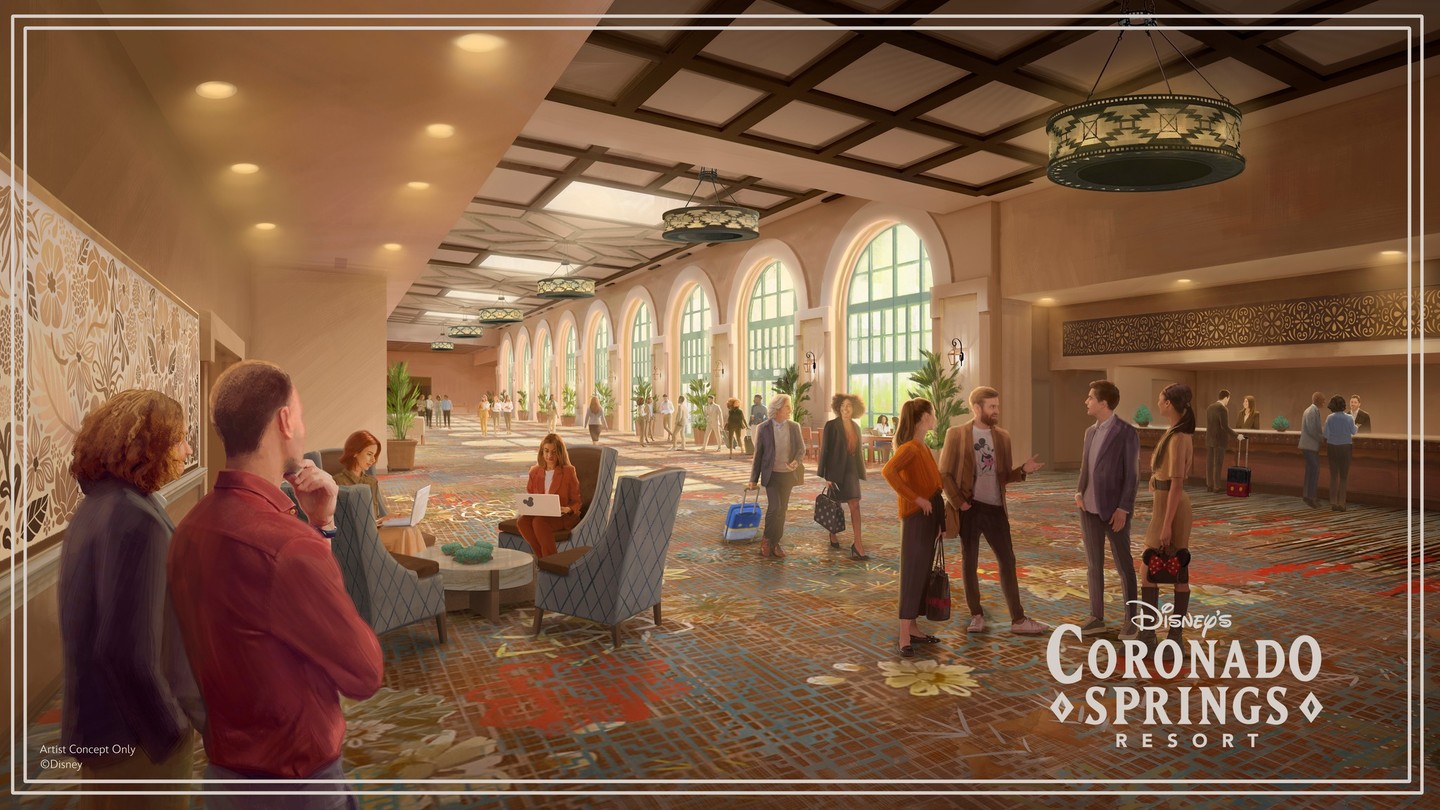 Concept art of the redesigned Coronado Springs Convention Center lobby