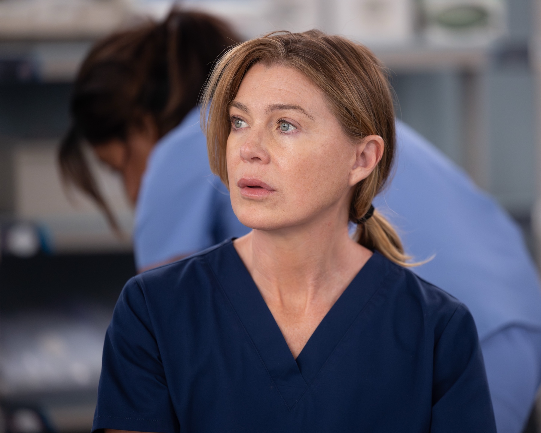 Ellen Pompeo as Meredith Grey in the Grey’s Anatomy Season 23 premiere “Collide”