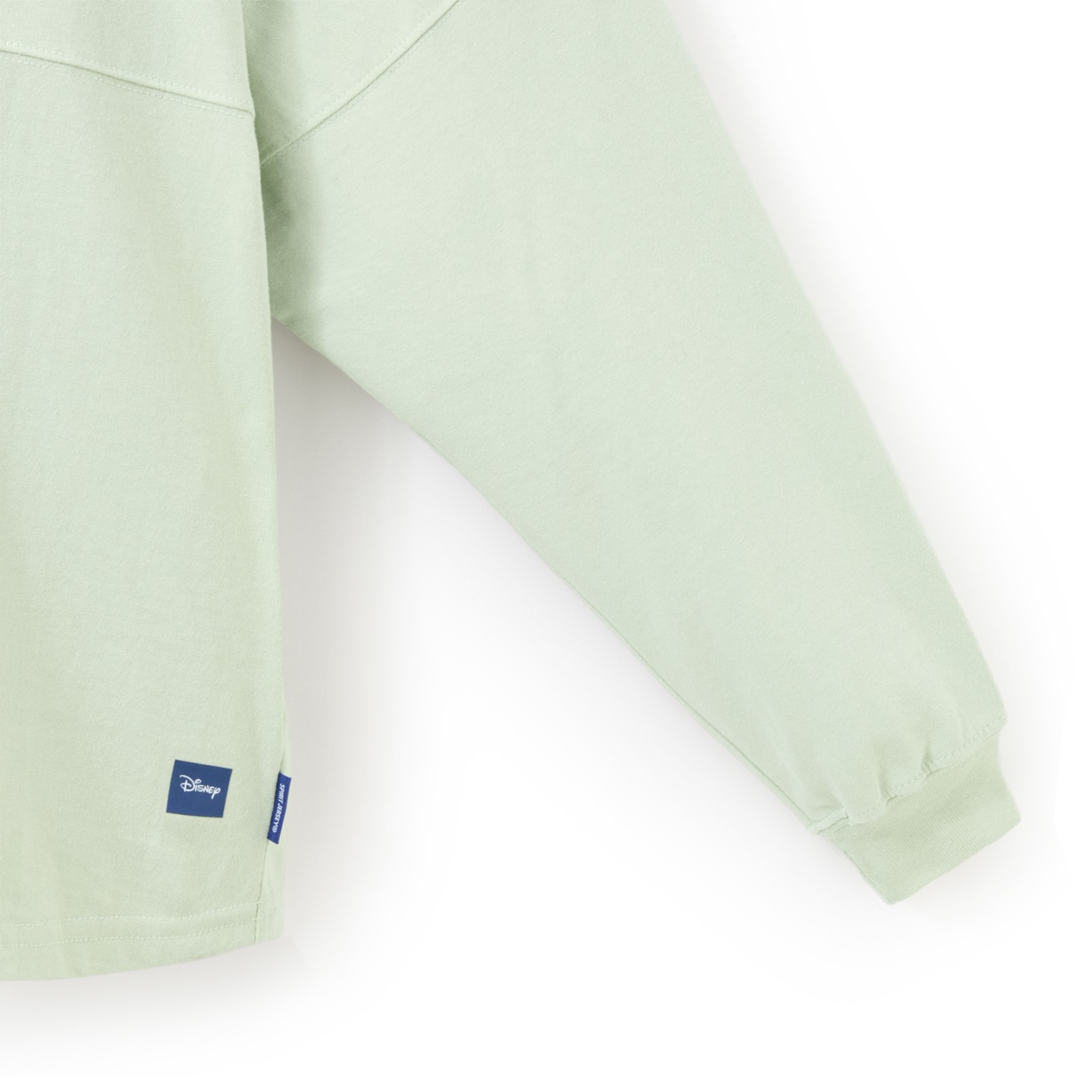 Disney and Spirit Jersey labels near the pullover hem