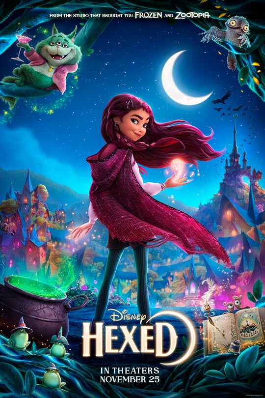 Billie Doe holds a glowing orb in the official poster for Disney’s Hexed