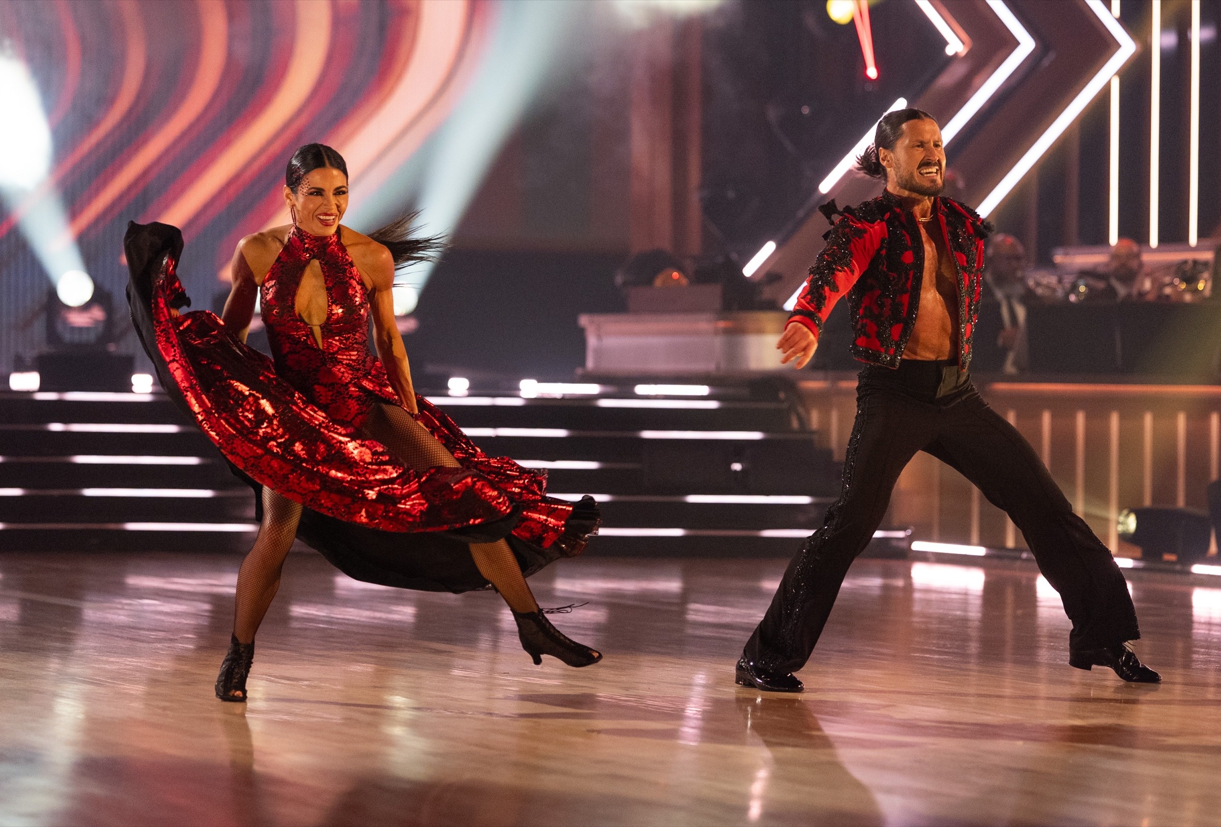Jenna Dewan and Val Chmerkovskiy perform on Dancing With the Stars on October 13, 2026