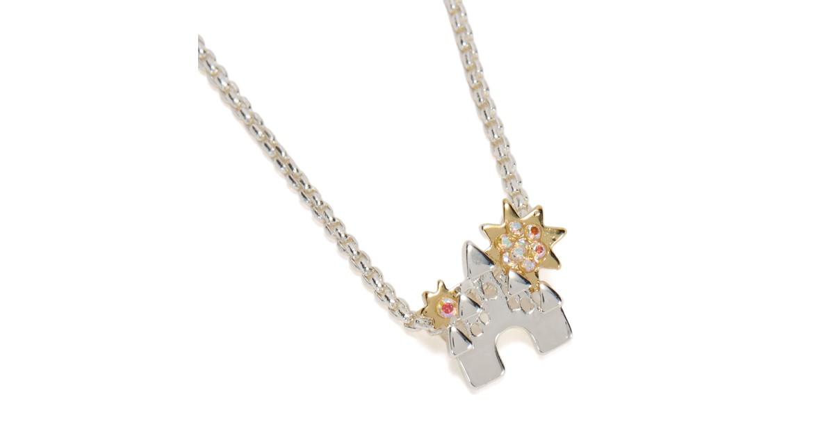 Fantasyland Castle necklace with gold-plated cubic zirconia fireworks