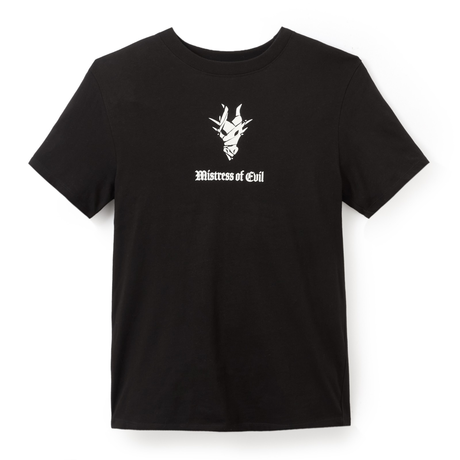 Front of the black Maleficent Mistress of Evil T-shirt