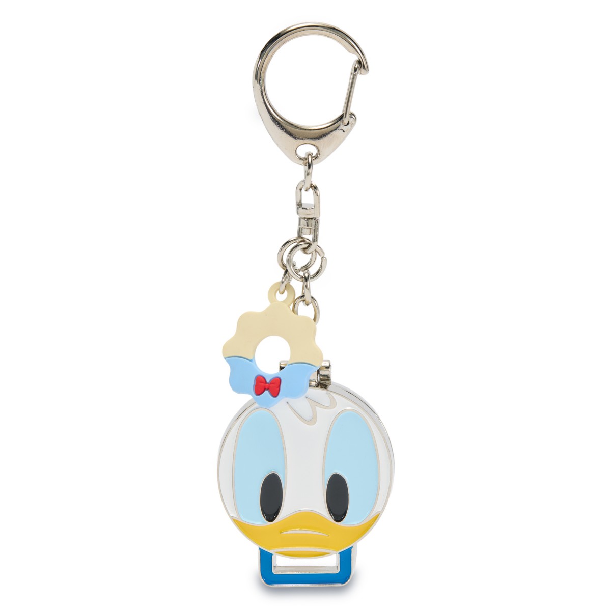 Donald Duck waffle-iron bag charm with an extra donut charm