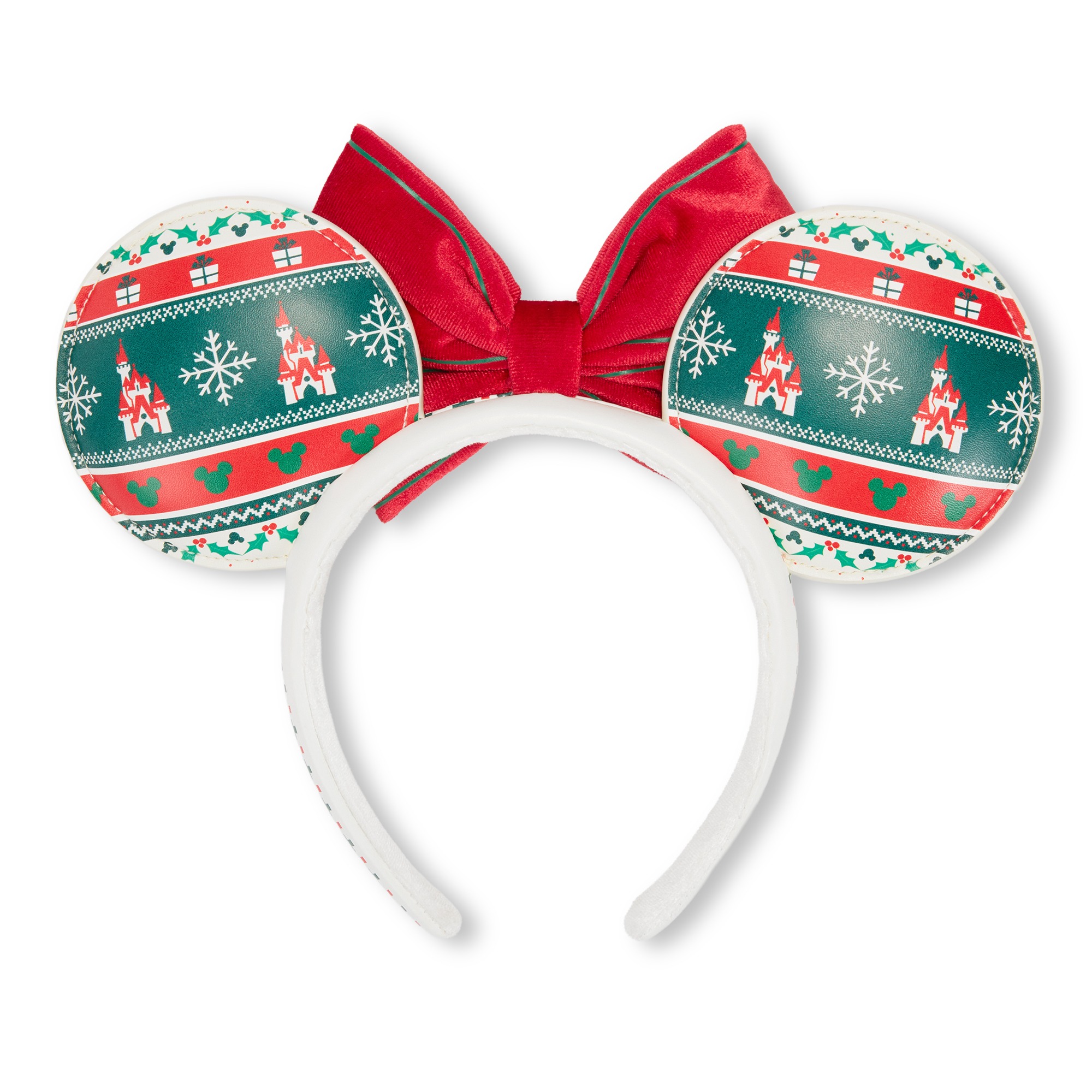 Back view of the Minnie Mouse Fair Isle holiday ear headband