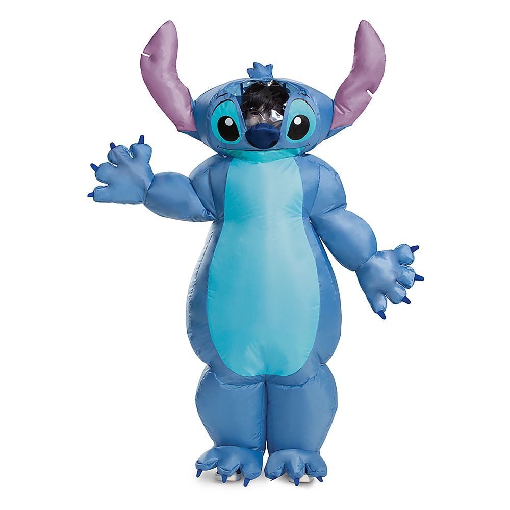 Child wearing the full inflatable Stitch costume