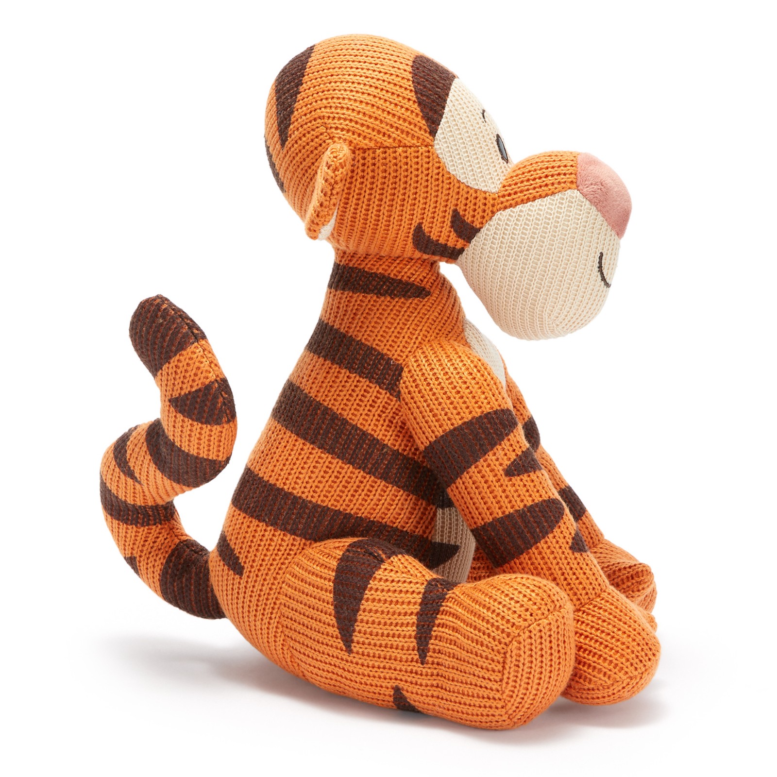 Close view of Tigger’s embroidered face