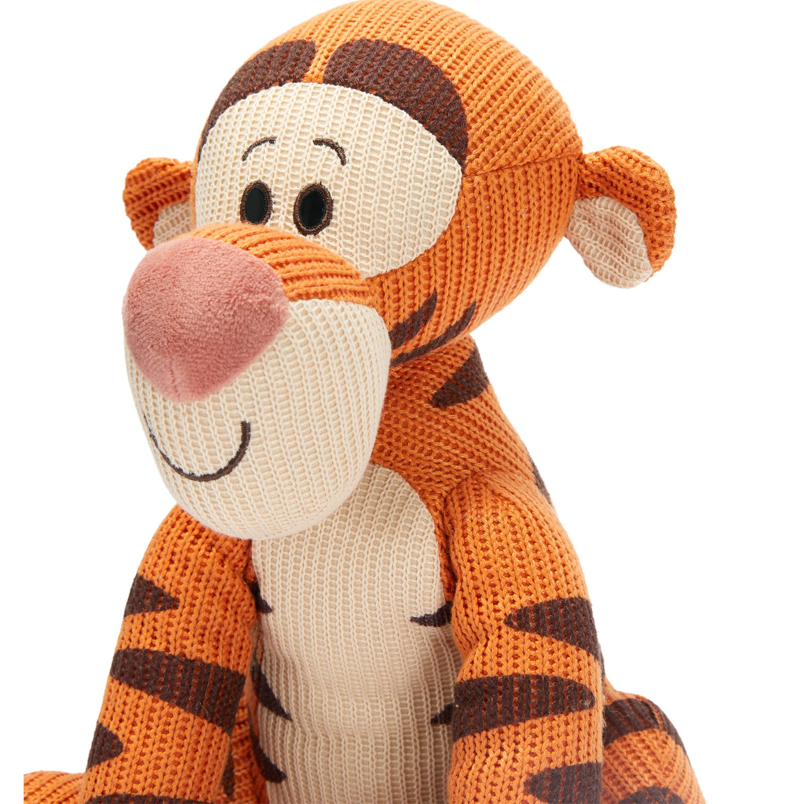 Close view of the Tigger plush cable-knit fabric