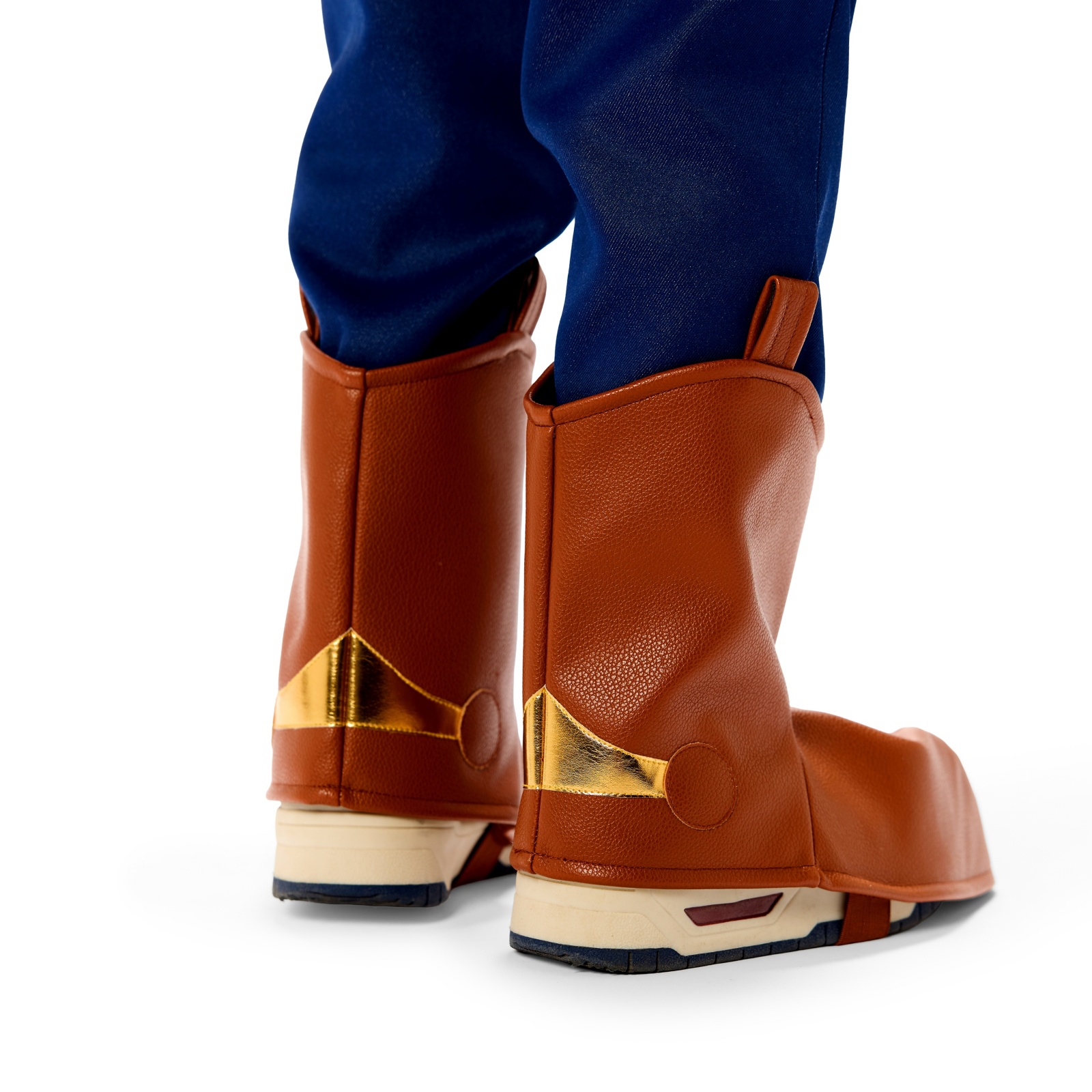 Woody costume foam boot covers worn over shoes
