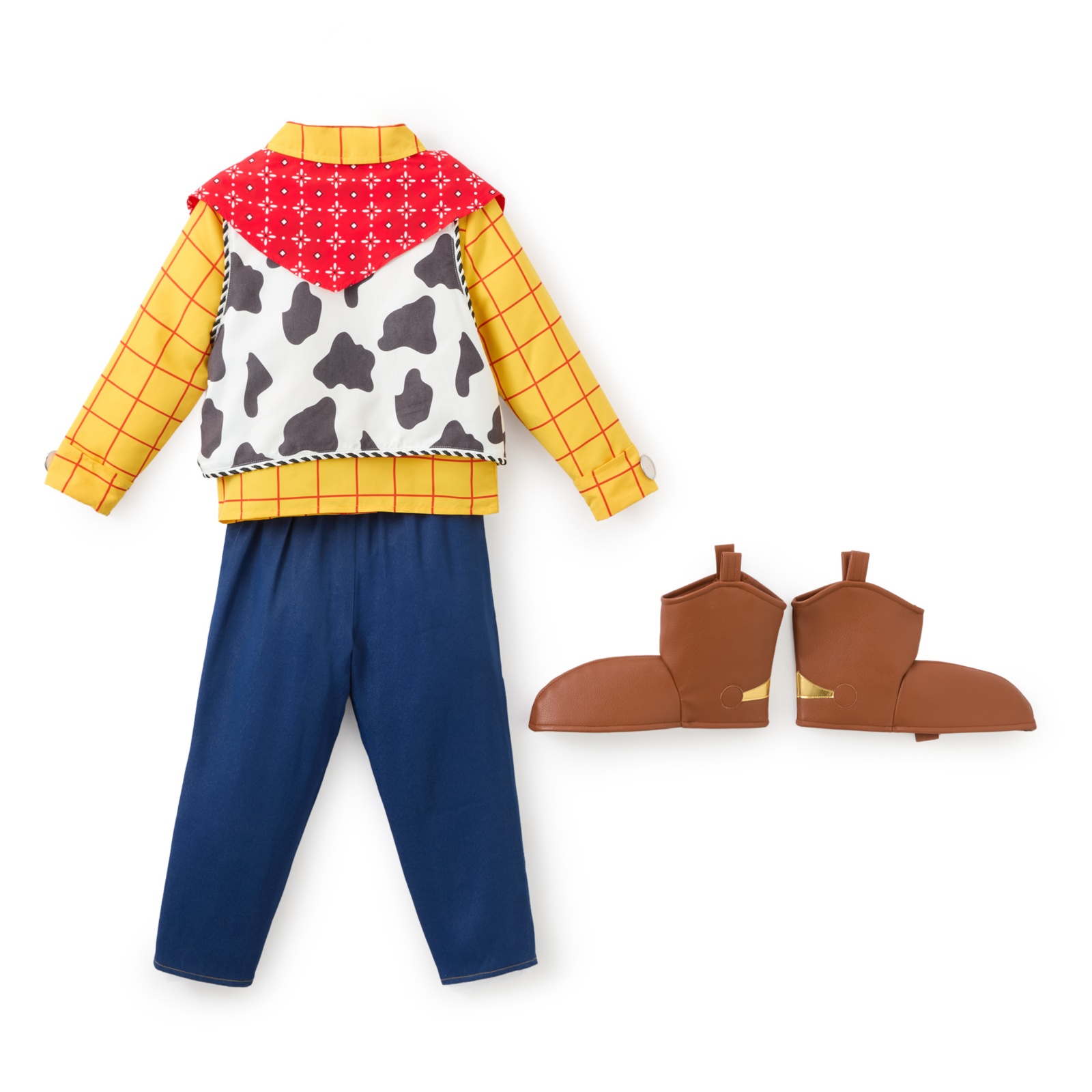 Back of the Woody costume pieces laid flat