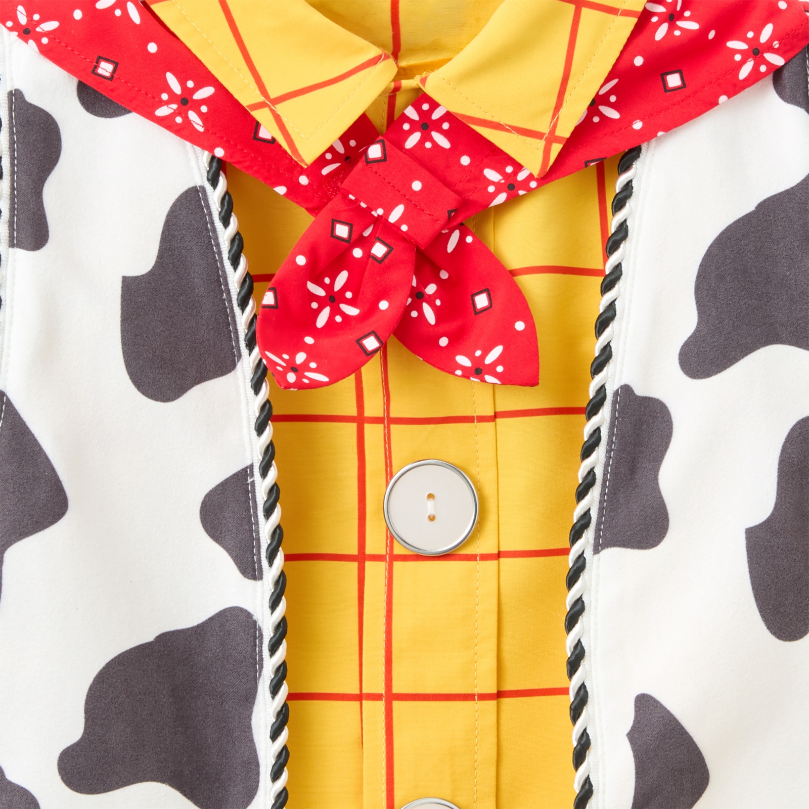 Close-up of the Woody costume bandana and vest