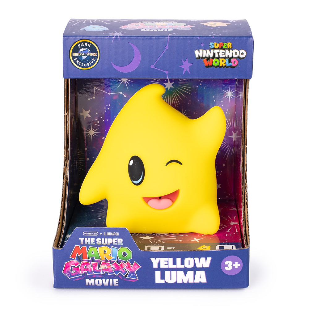 Yellow Luma shoulder pal in its Super Mario Galaxy movie display box