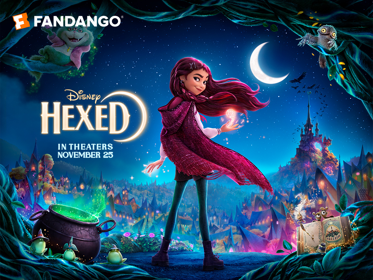 Hexed heroine and magical creatures on an official Fandango movie offer graphic