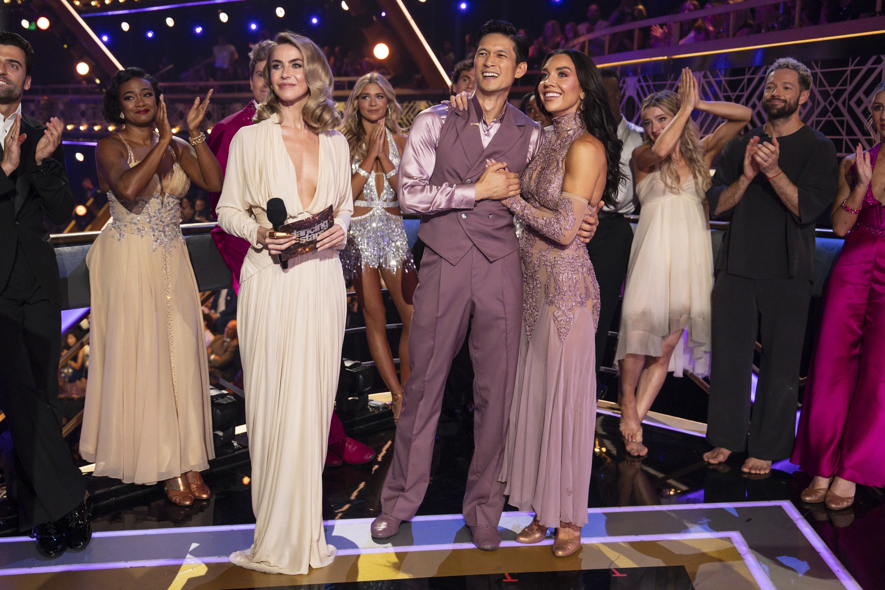 Dancing with the Stars contestants wait together at the end of Dedication Night