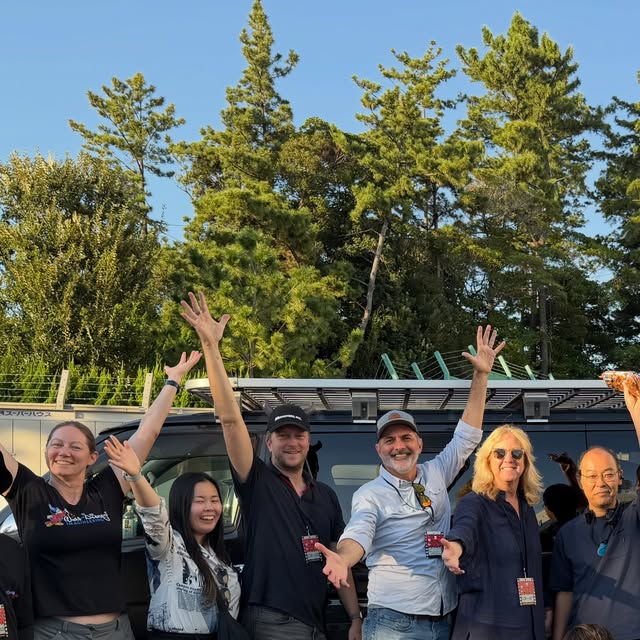 The Imagineering Story season 2 crew at Tokyo Disneyland after wrapping the local shoot