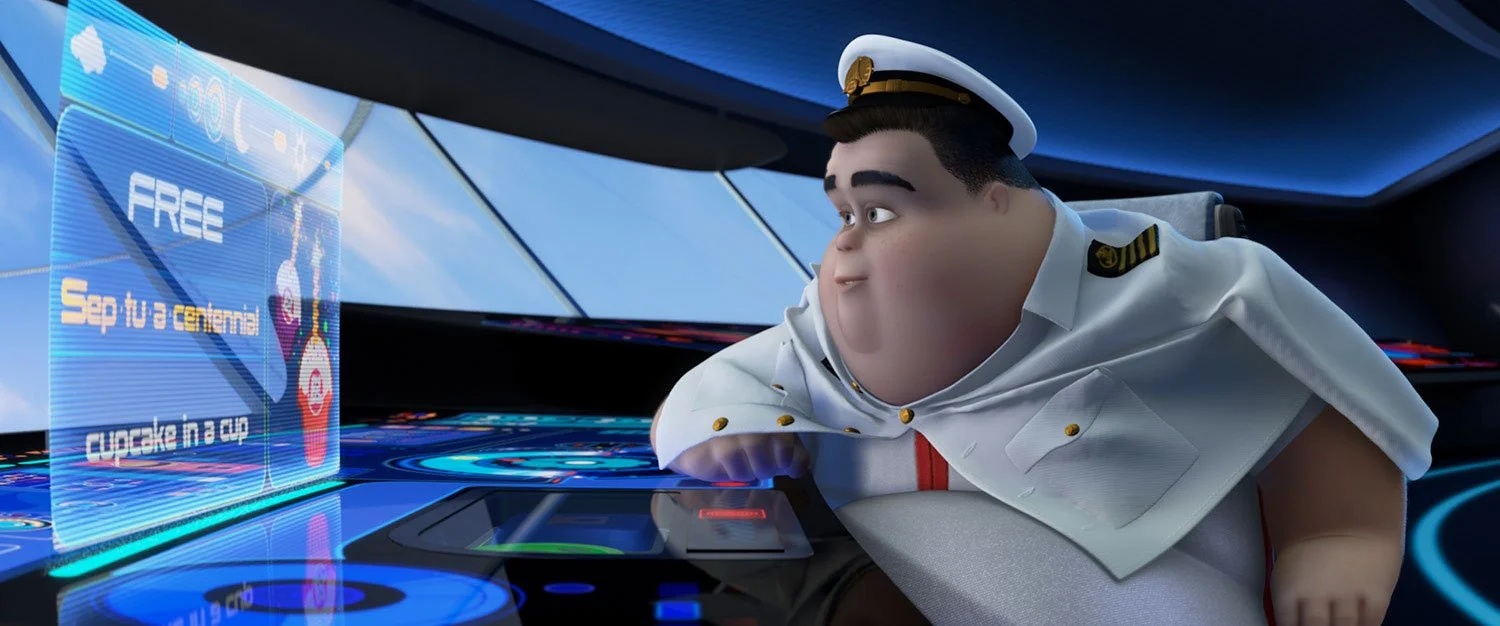 The Captain at the Axiom command deck in WALL-E