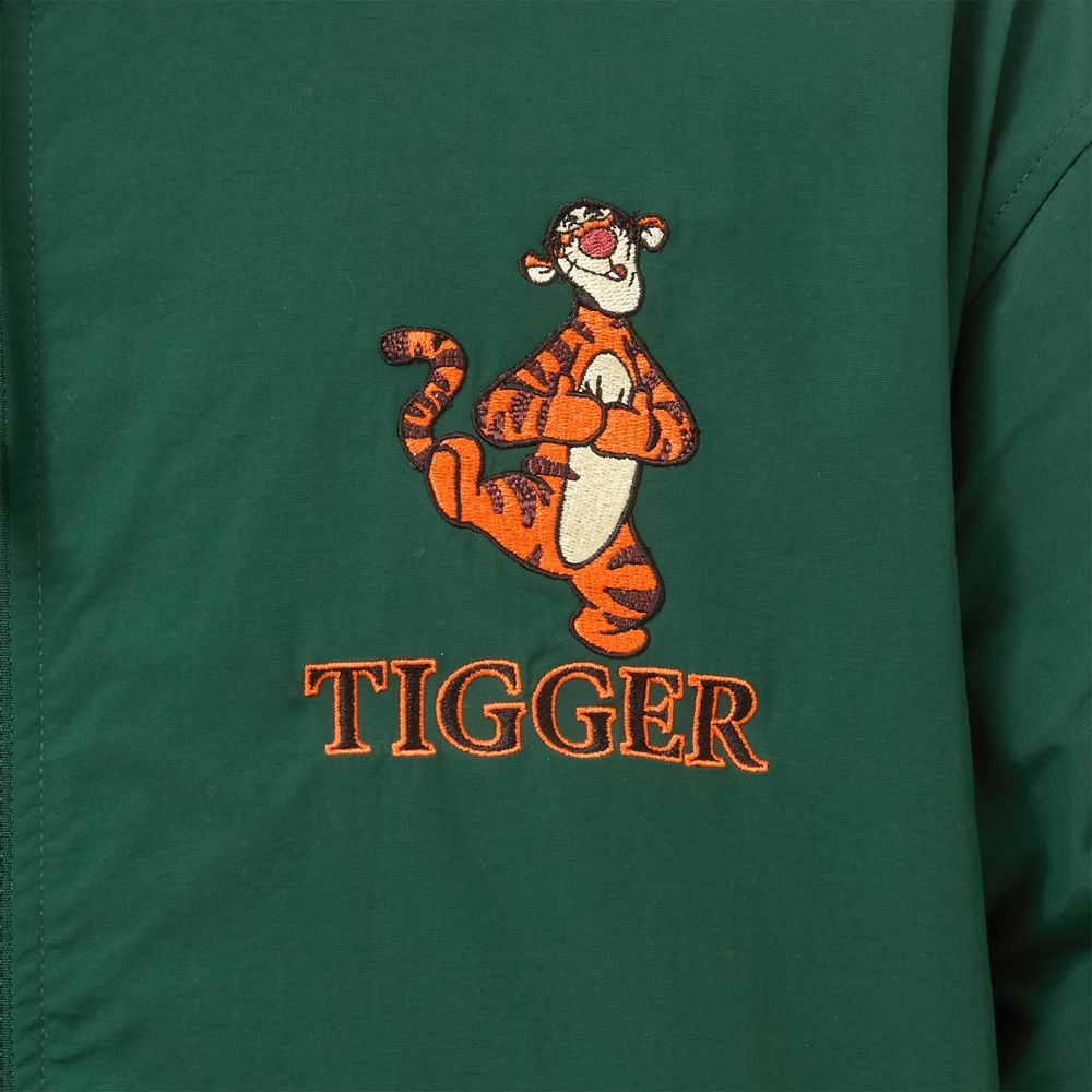 Close view of the embroidered Tigger chest appliqué