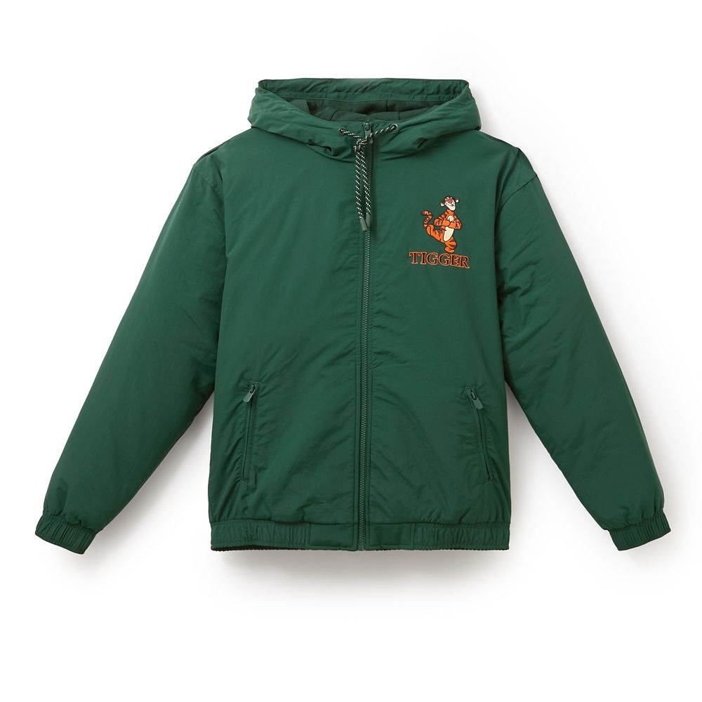 Front view of the green Tigger hooded jacket