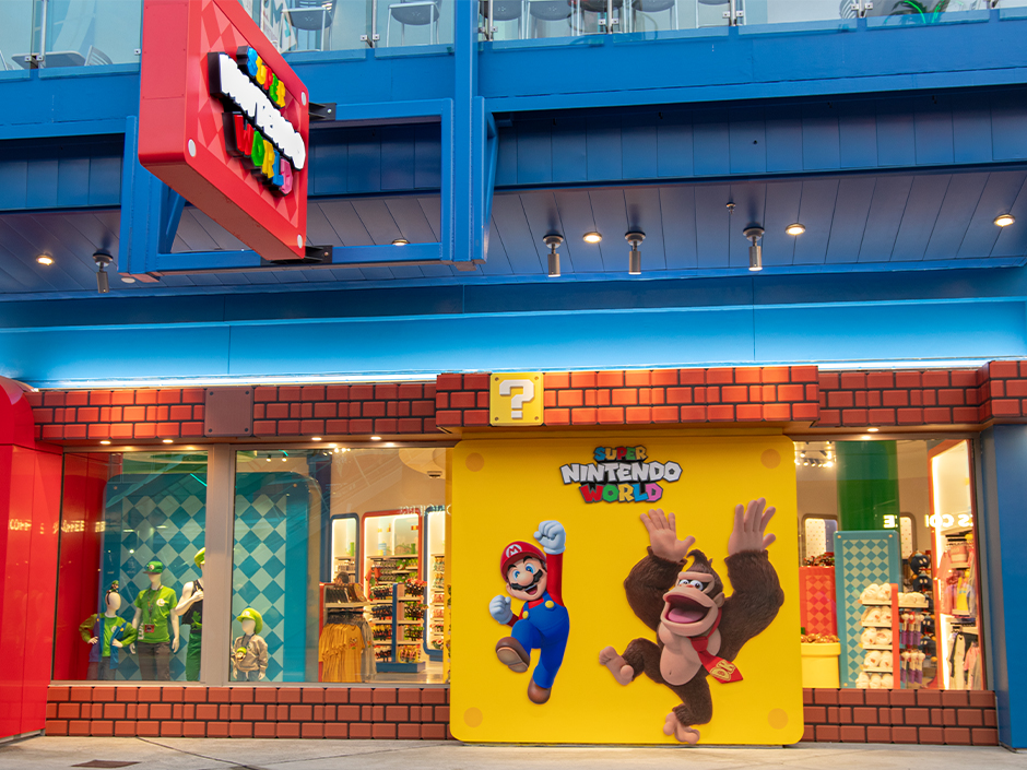 The SUPER NINTENDO WORLD section of the Universal Studios Store at CityWalk