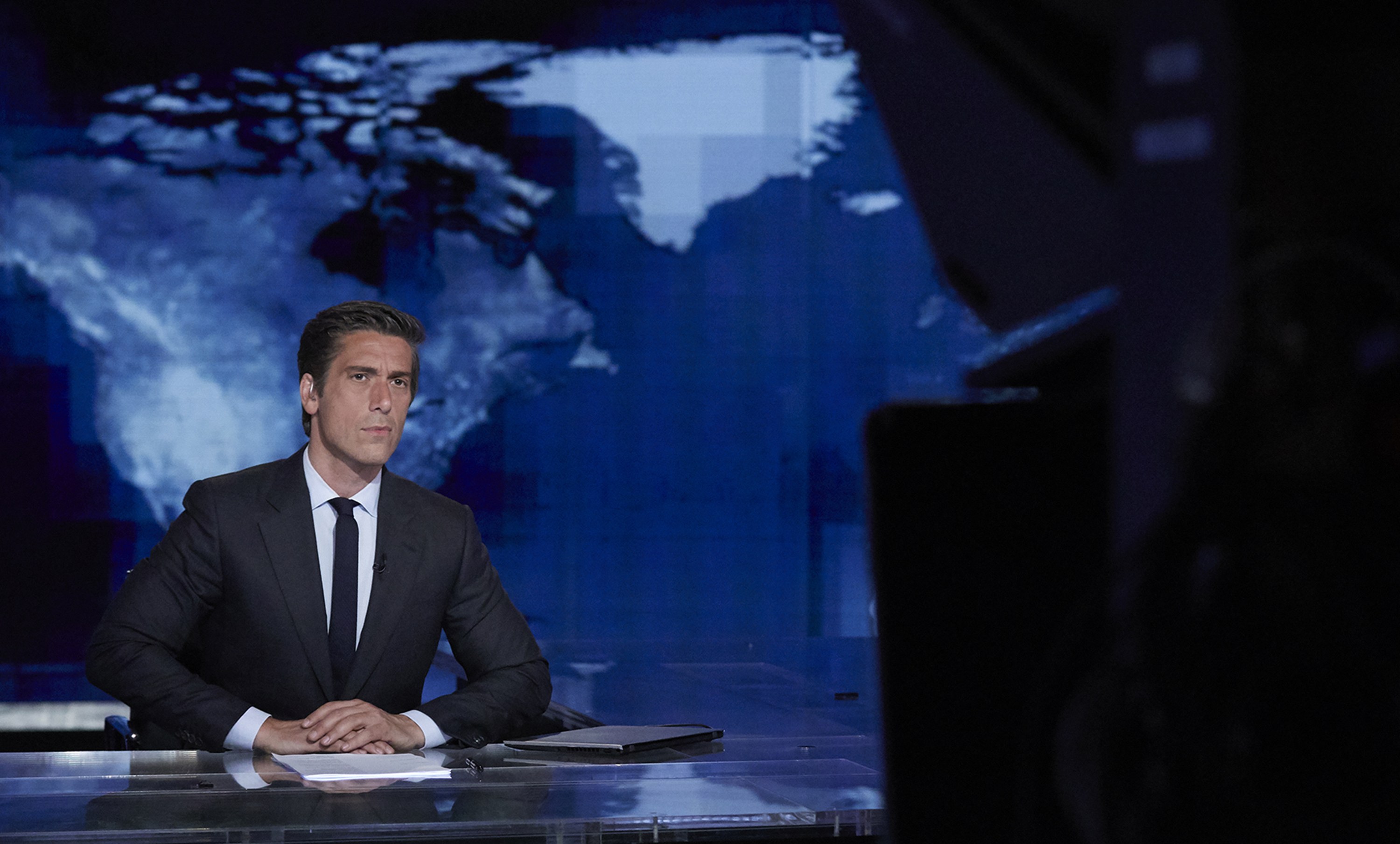 David Muir at the World News Tonight anchor desk
