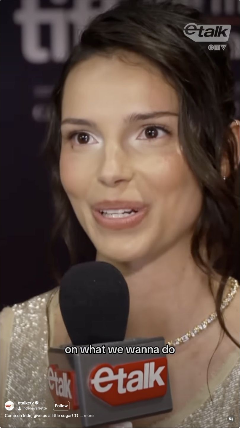 Inde Navarrette speaking with Etalk during the interview in which she tried Rogue’s Southern accent