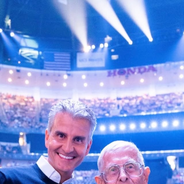 Bob Gurr and Josh D’Amaro together in a photo shared with D’Amaro’s 95th birthday tribute